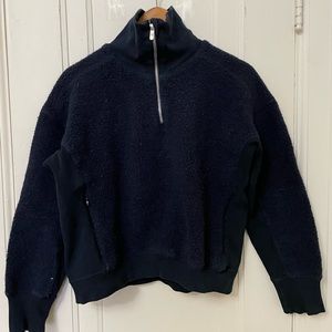 Warm Boucle Lululemon 3/4 Zip in Navy Blue
